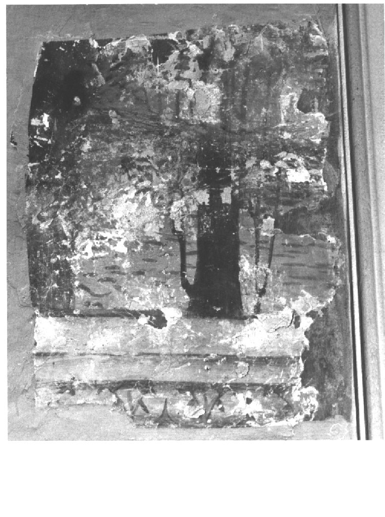 Motivi decorativi vegetali a candelabra con figure (dipinto, frammento) - ambito cremonese (fine/inizio secc. XV/ XVI)