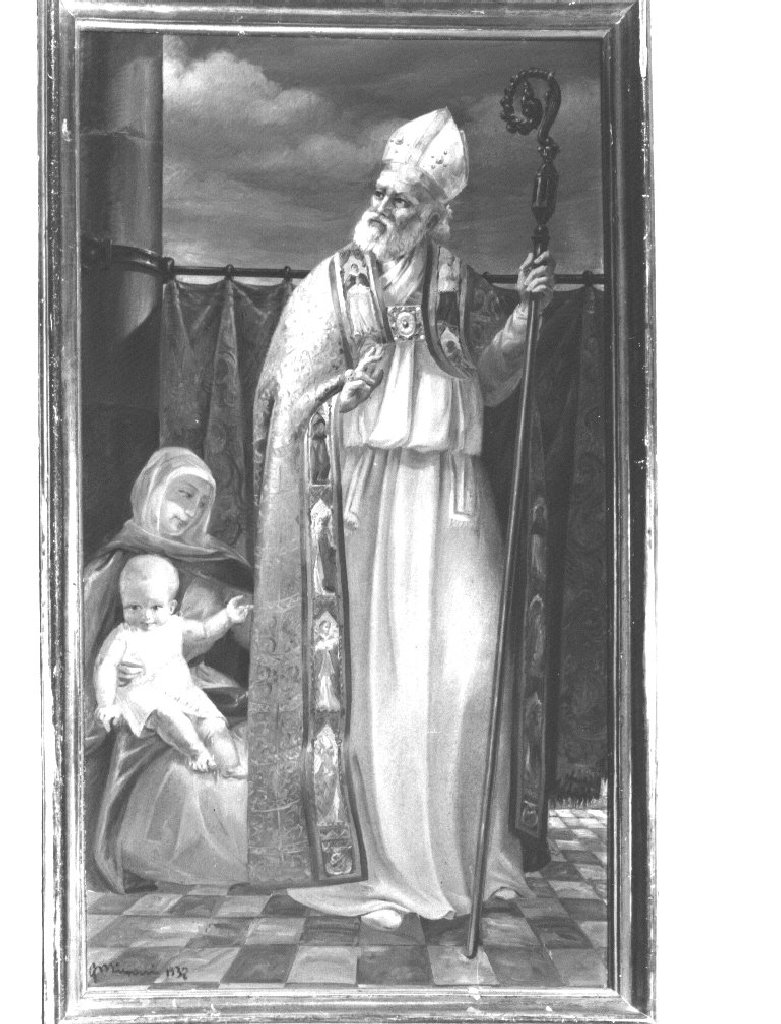 Santo vescovo (dipinto) di Misani Giovanni (sec. XX)