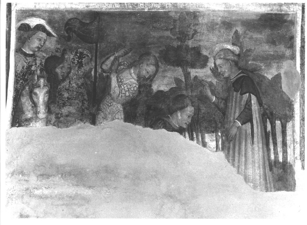 Miracoli di San Bassiano: San Bassiano salva Bitinio (dipinto) di Bembo Bonifacio (e aiuti), Bembo Benedetto (attribuito) (sec. XV)