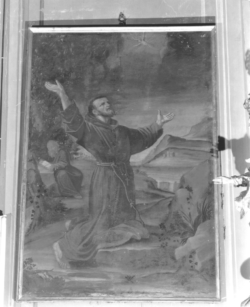 San Francesco d'Assisi riceve le stimmate (dipinto) - ambito emiliano (sec. XVIII)