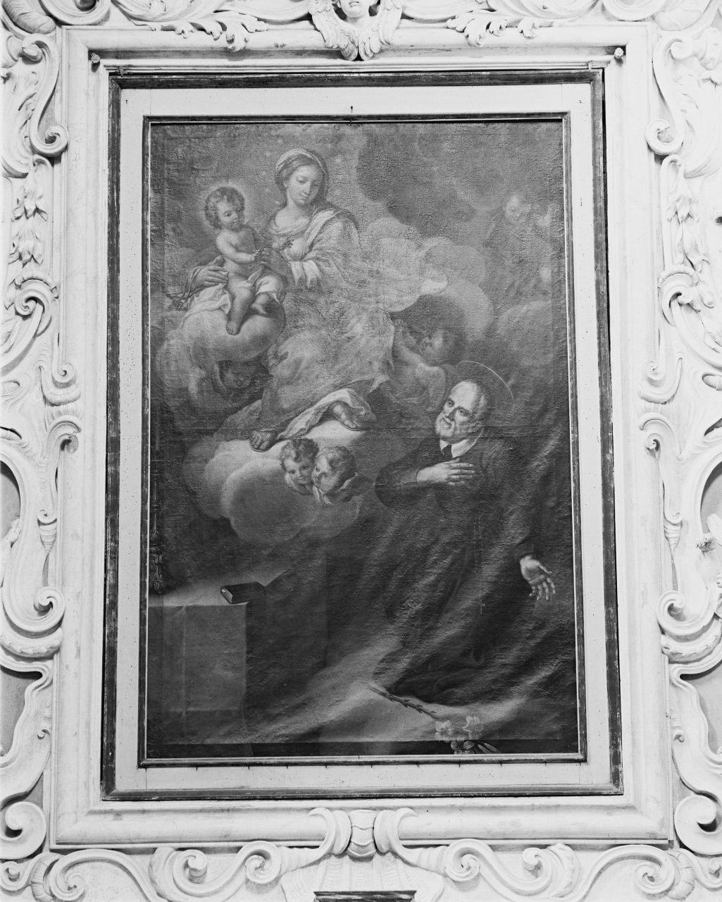 San Filippo Neri ha la visione della Madonna con Bambino (dipinto) - ambito emiliano-lombardo (primo quarto sec. XVIII)