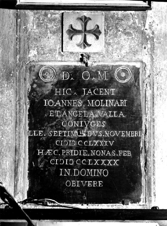 lapide tombale - ambito piacentino (fine sec. XVIII)