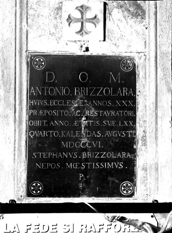 lapide tombale - ambito piacentino (sec. XIX)