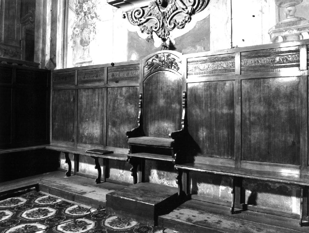 stalli del coro - ambito piacentino (secondo quarto sec. XX)