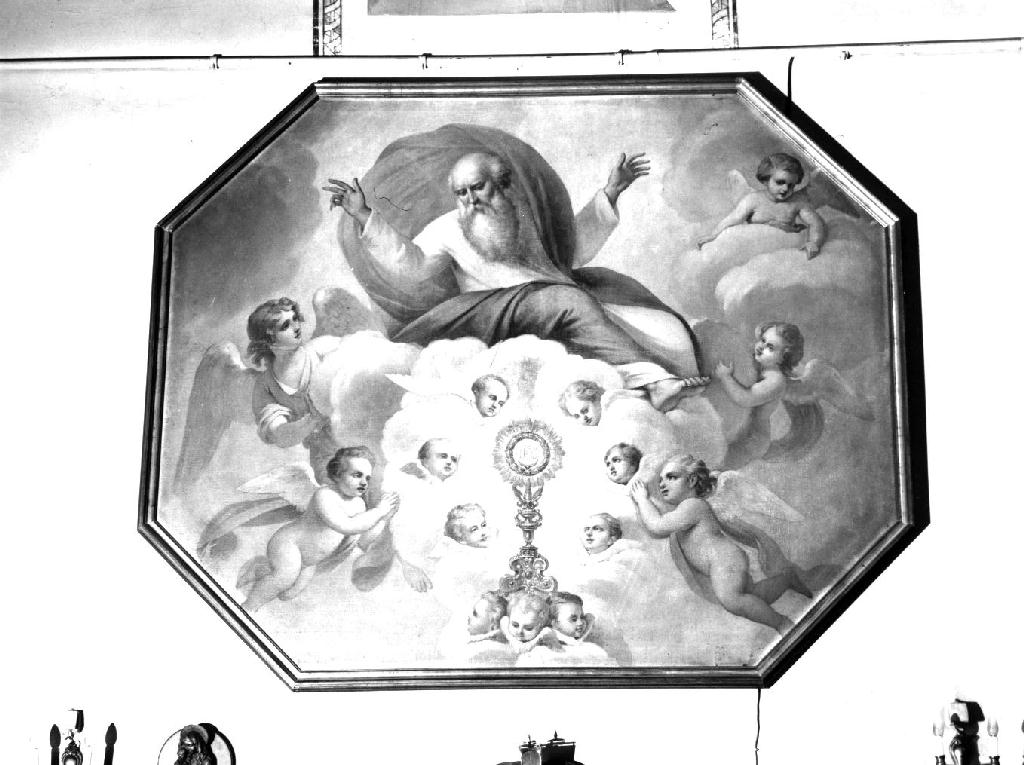 Dio Padre tra gli angeli (dipinto) - ambito piacentino (sec. XIX)