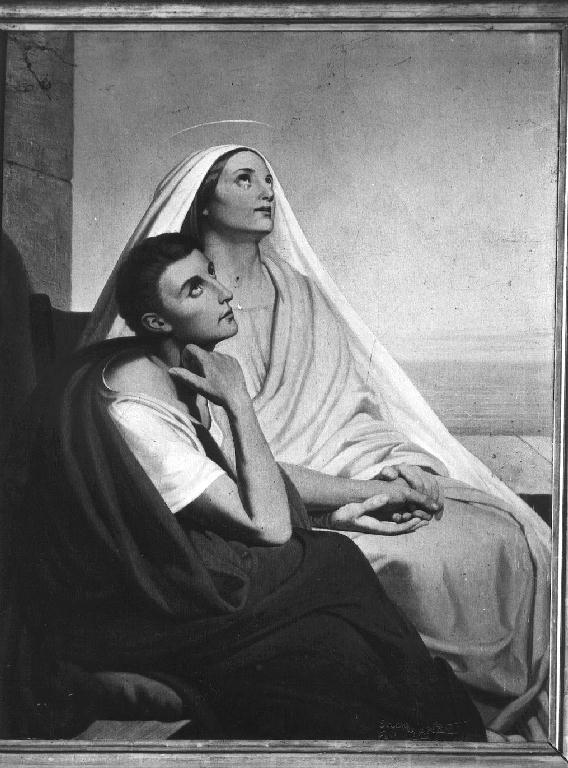 Santa Monica e Sant'Agostino (dipinto) di Prati Enrico (sec. XX)