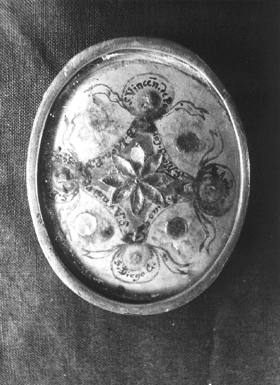 reliquiario a capsula - ambito piacentino (primo quarto sec. XX)