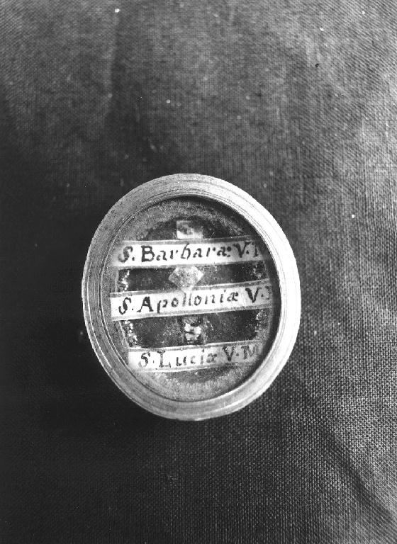 reliquiario a capsula - ambito piacentino (sec. XIX)