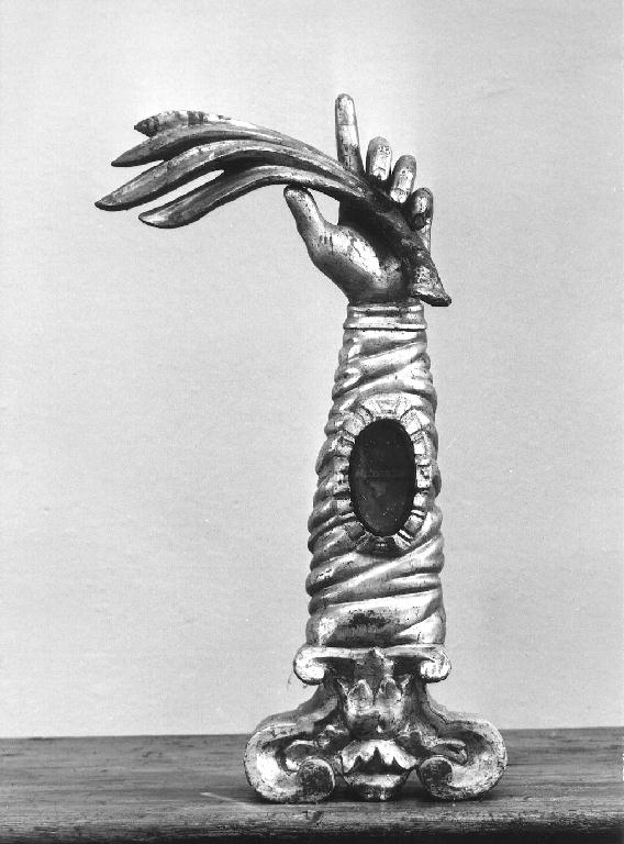 reliquiario antropomorfo - a braccio, serie - ambito piacentino (sec. XIX)