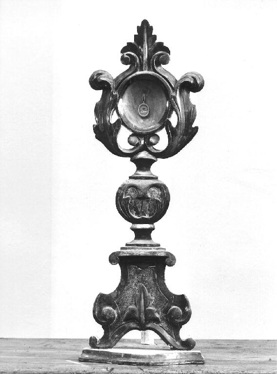 reliquiario - a ostensorio, serie - ambito piacentino (metà sec. XVIII)