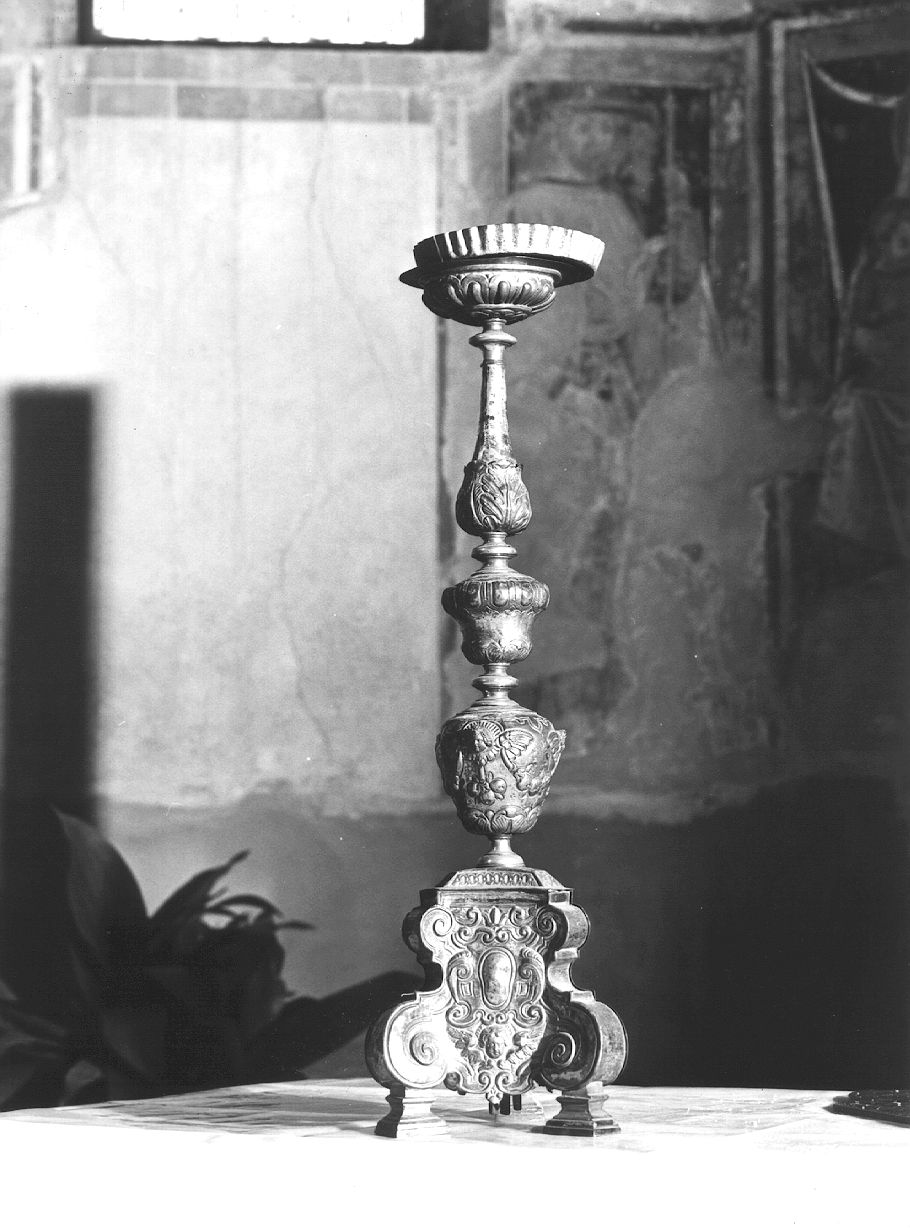 candelabro, serie - manifattura piacentina (fine/inizio secc. XVIII/ XIX)