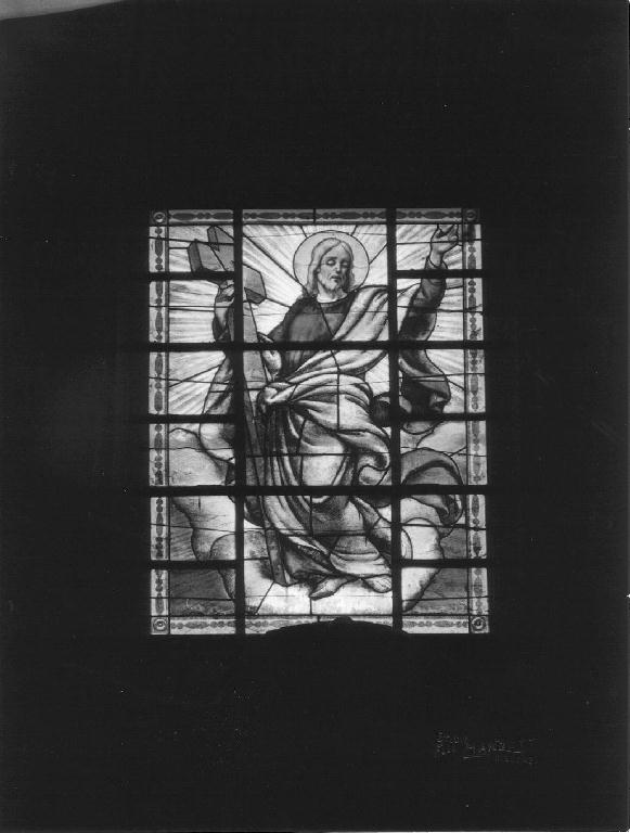 Cristo risorto (vetrata) di Albertella Mario (sec. XX)