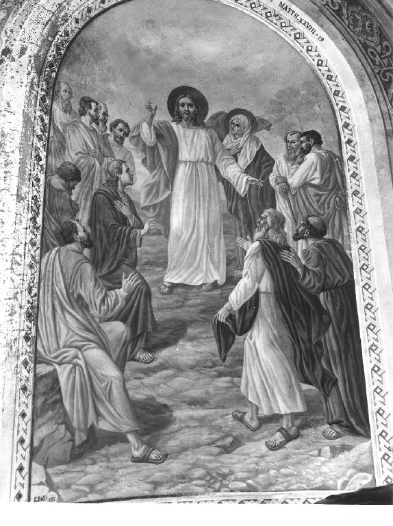 Battesimo di Cristo e Predica di San Pietro; Cristo fra gli Apostoli; Virtù teologali; Motivi decorativi (dipinto, complesso decorativo) di Botti Giovanni (sec. XX)