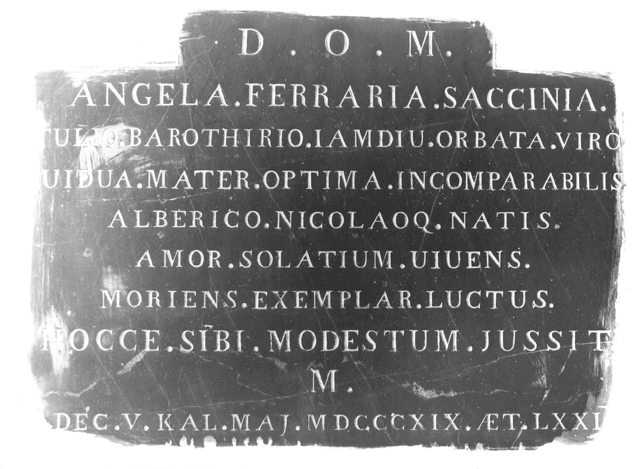 lapide tombale - ambito piacentino (sec. XIX)