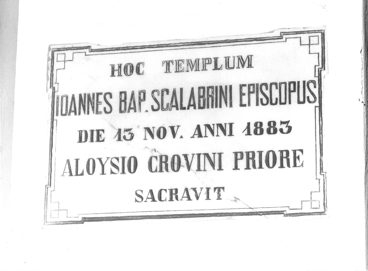 lapide commemorativa - ambito piacentino (sec. XIX)