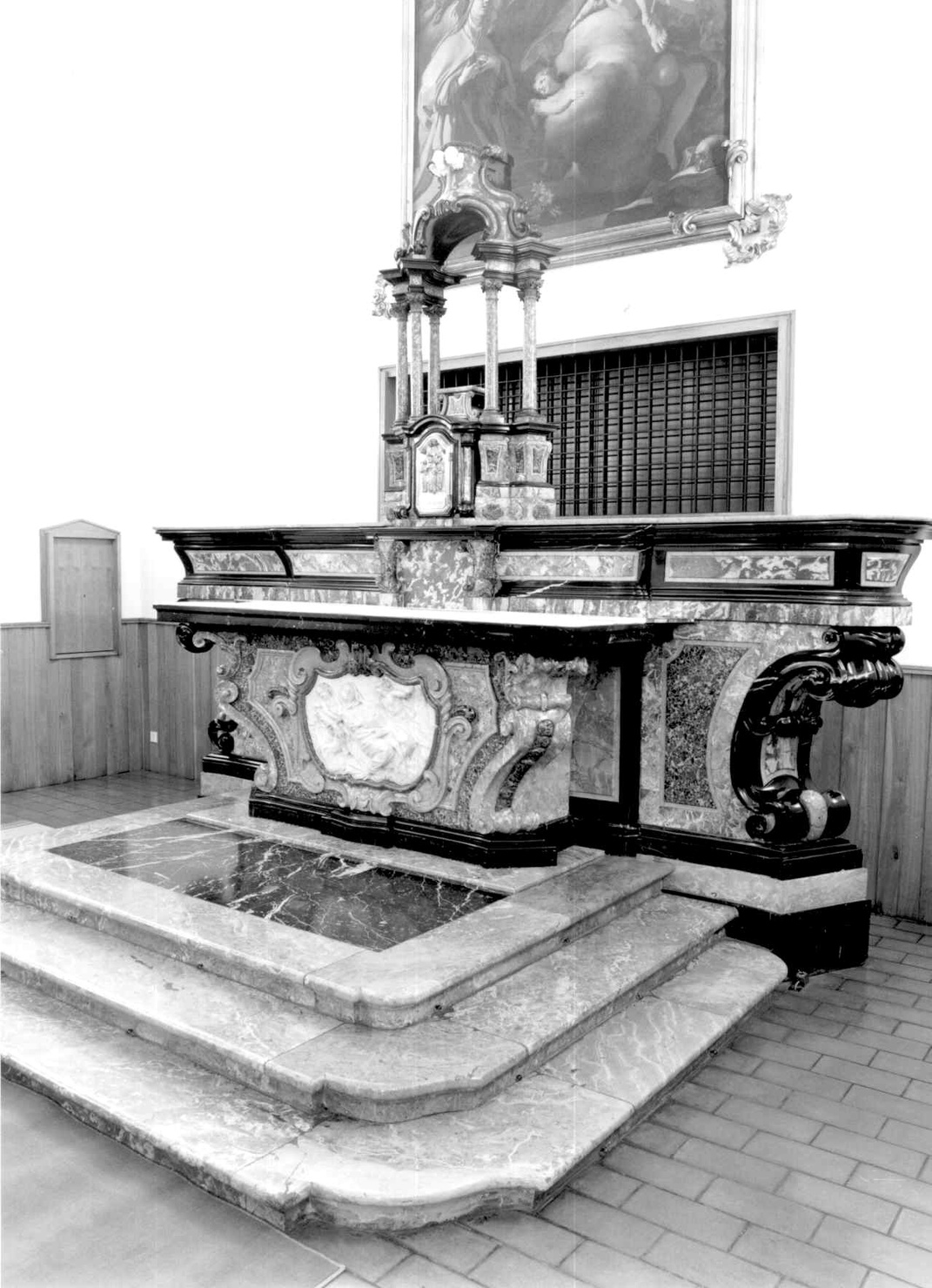 Santa Teresa d'Avila (altare maggiore) di Buzzi Giuseppe, Buzzi Elia Vincenzo (sec. XVIII)