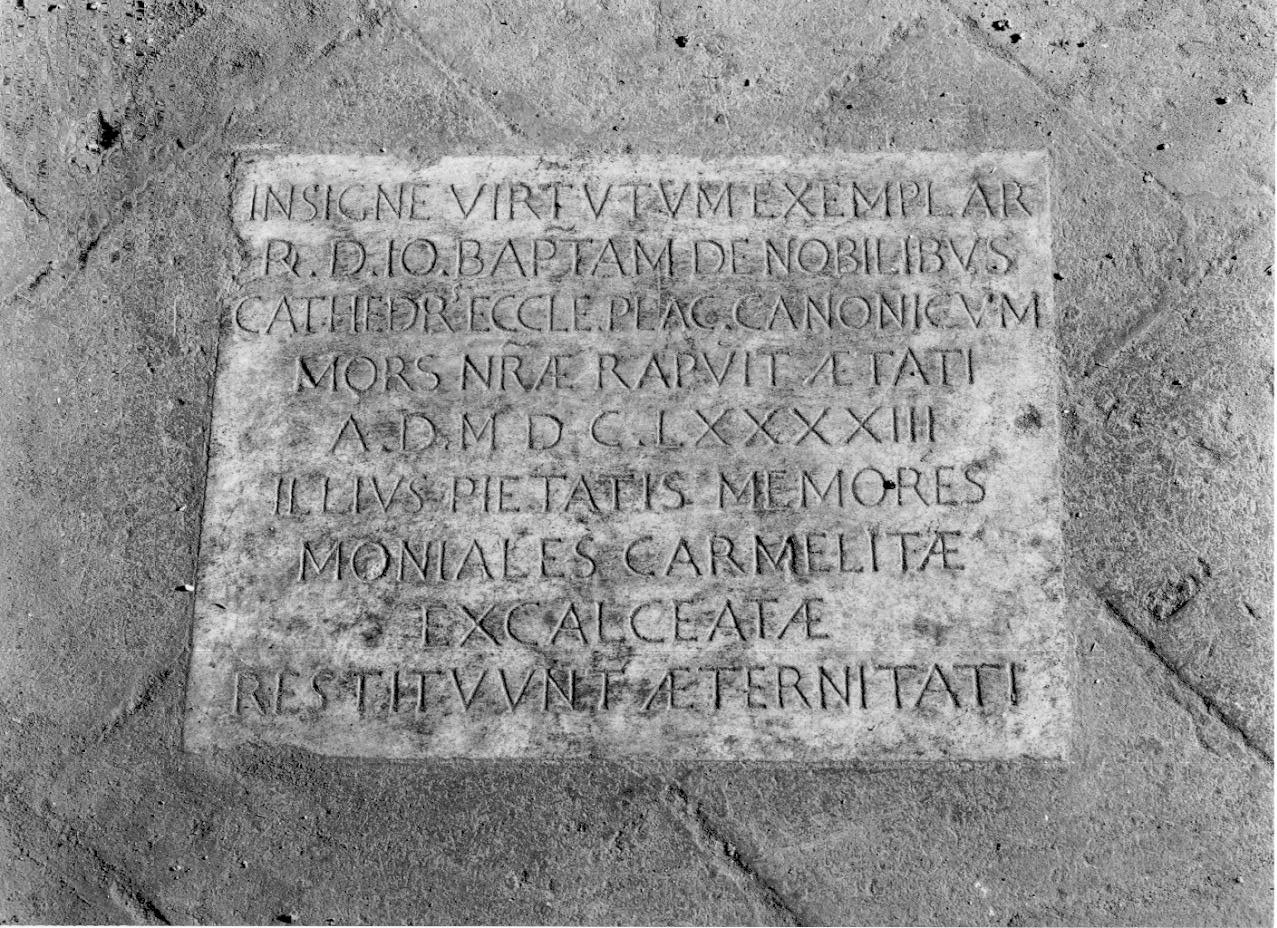 lapide tombale - ambito piacentino (sec. XVII)