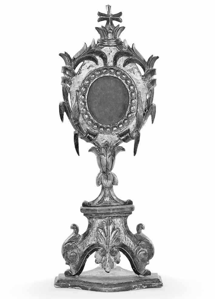 reliquiario - a ostensorio - ambito piacentino (fine/inizio secc. XVIII/ XIX)