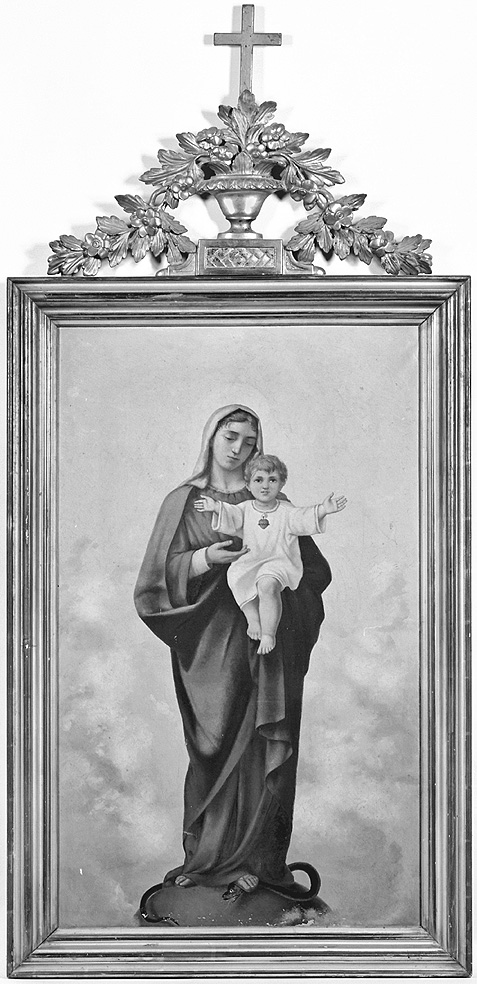 MADONNA IMMACOLATA CON BAMBINO (dipinto) - ambito piacentino (fine/inizio secc. XIX/ XX)