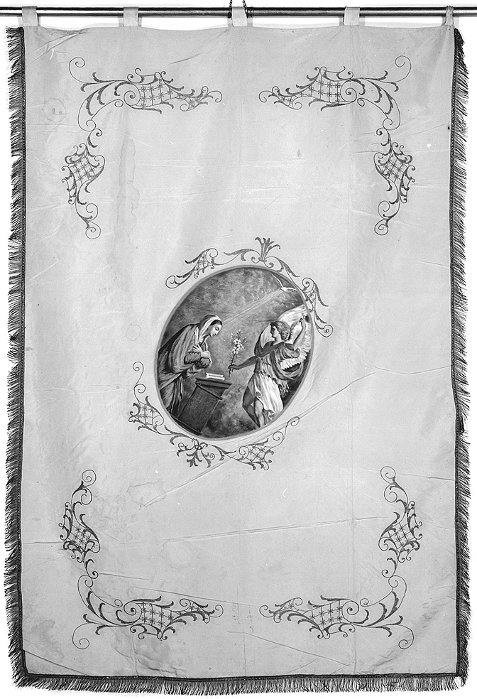 ANNUNCIAZIONE (stendardo processionale) - manifattura piacentina (fine/inizio secc. XIX/ XX)
