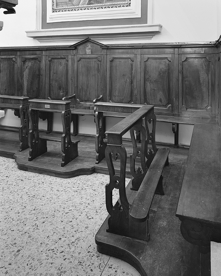 stalli del coro - ambito piacentino (fine/inizio secc. XVIII/ XIX)