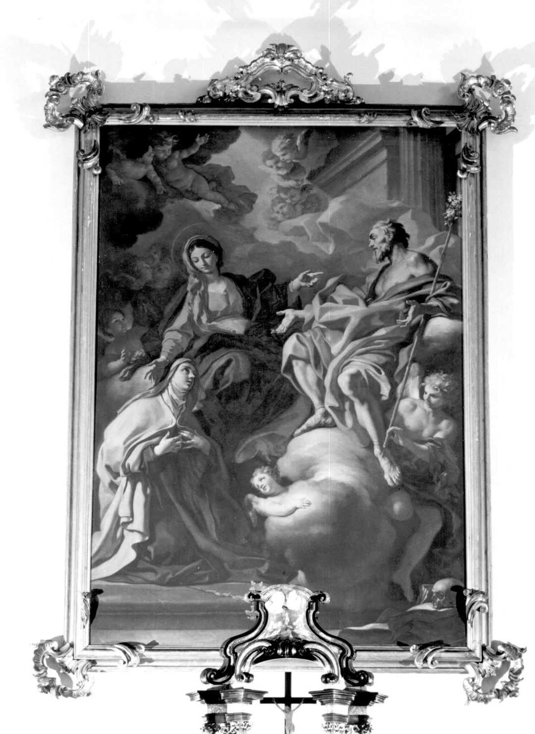 MADONNA CHE PRESENTA SANTA TERESA A SAN GIUSEPPE (dipinto) di Solimena Francesco (sec. XVIII)