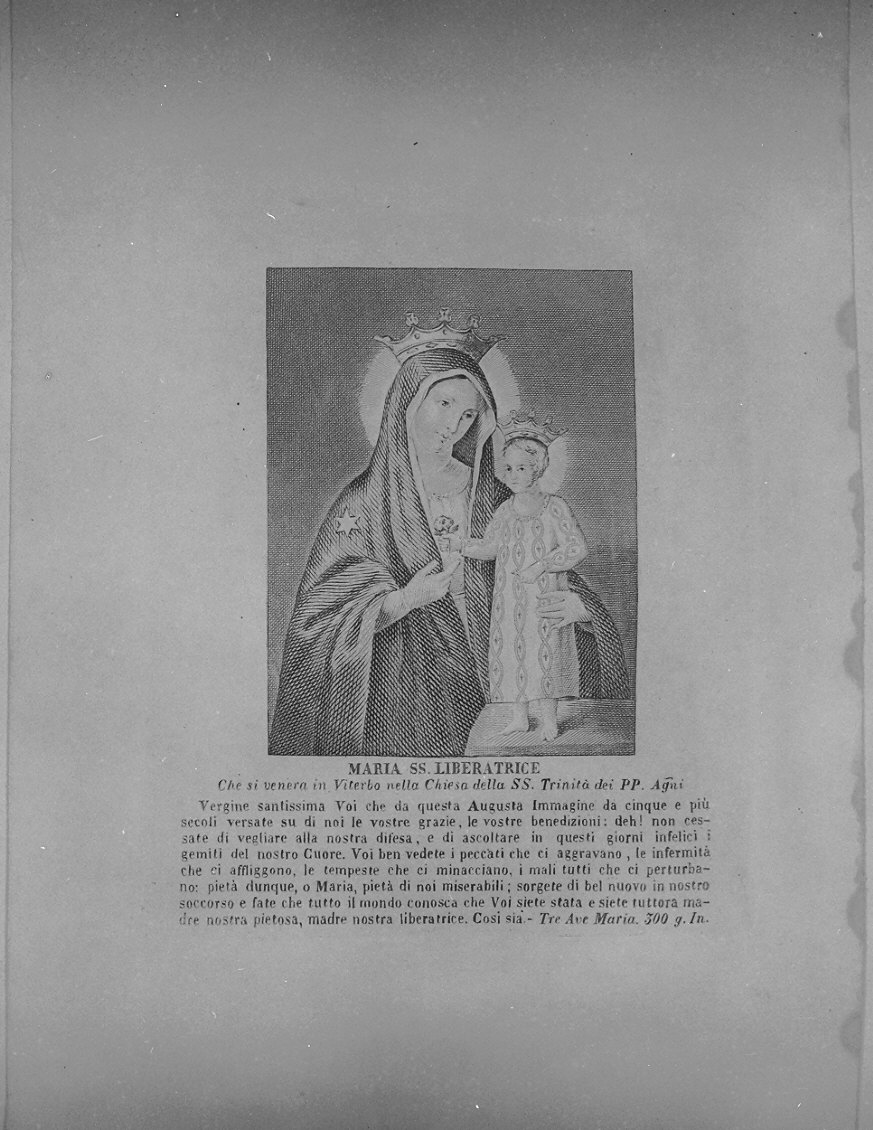 Madonna con Bambino (stampa) - ambito italiano (fine sec. XIX)