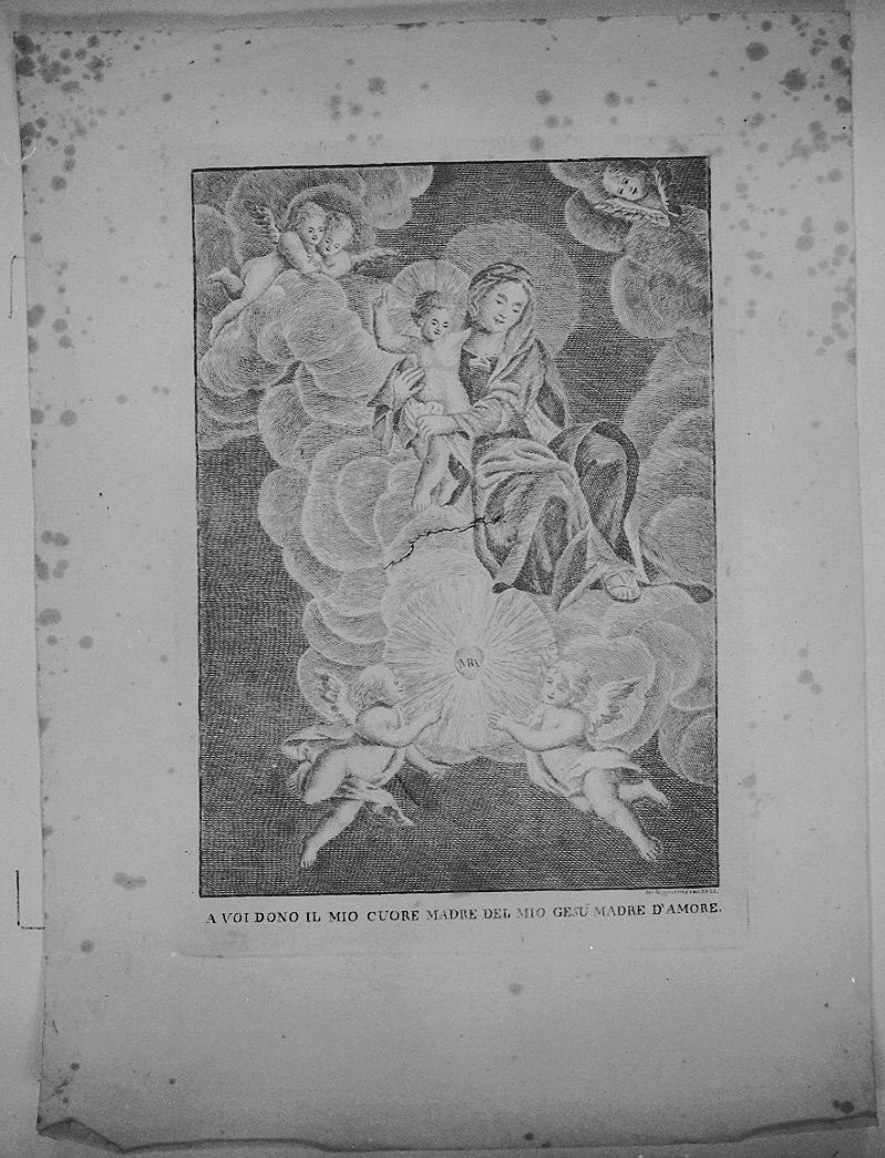 Madonna con Bambino (stampa) - ambito italiano (sec. XIX)