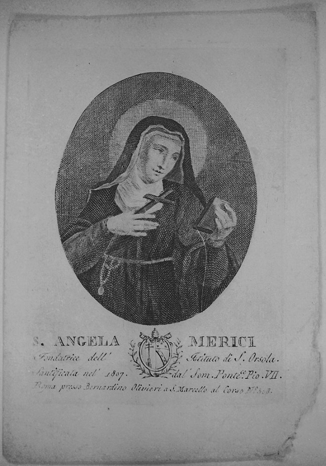 Sant'Angela Merici (stampa) - ambito romano (prima metà sec. XIX)