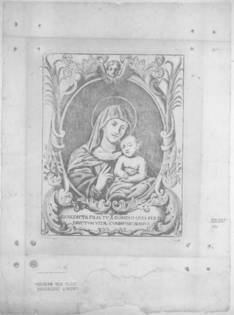 Madonna con Bambino (stampa) - ambito italiano (prima metà sec. XVIII)