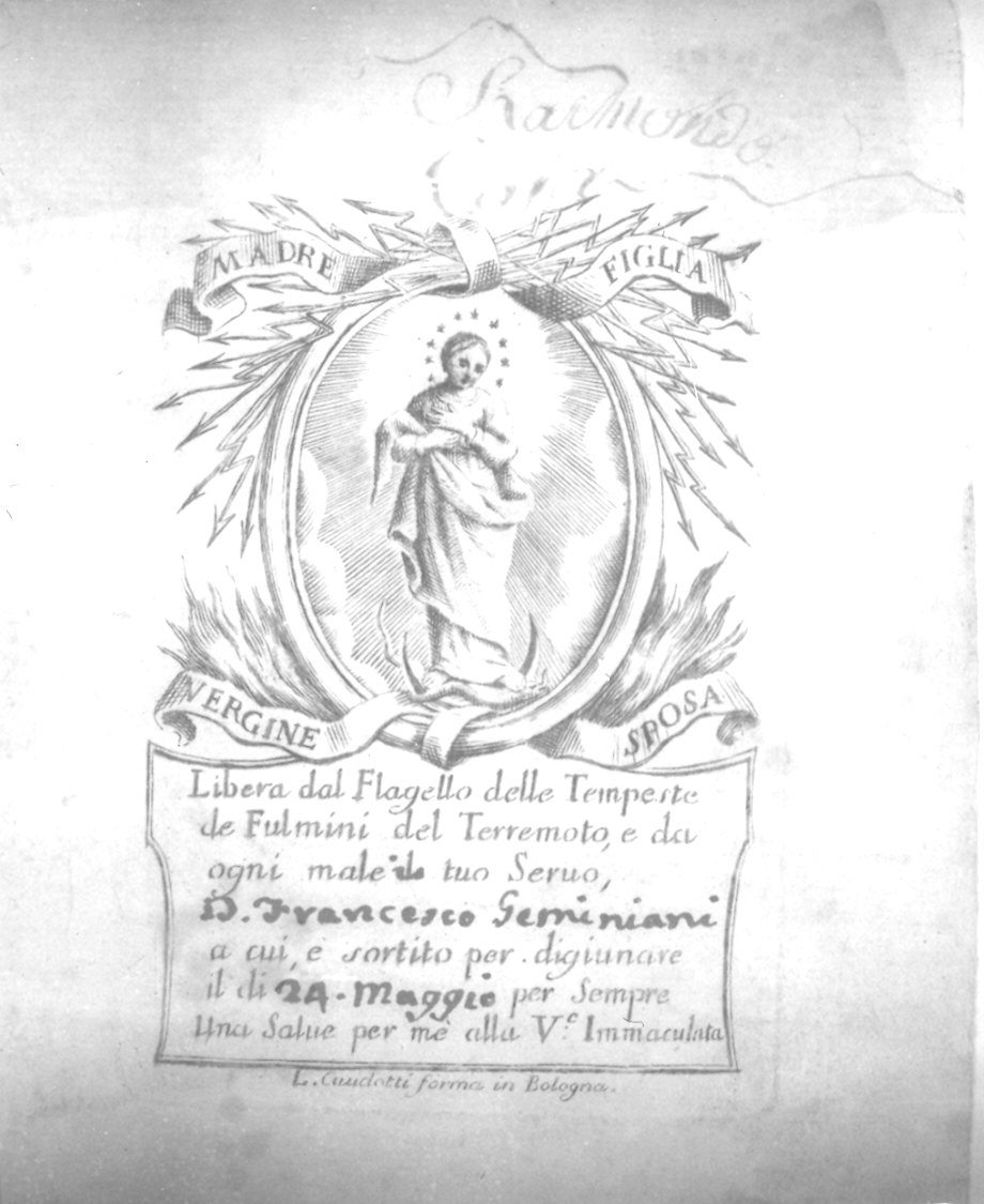 Immacolata Concezione (stampa) - ambito bolognese (fine/inizio secc. XVII/ XVIII)
