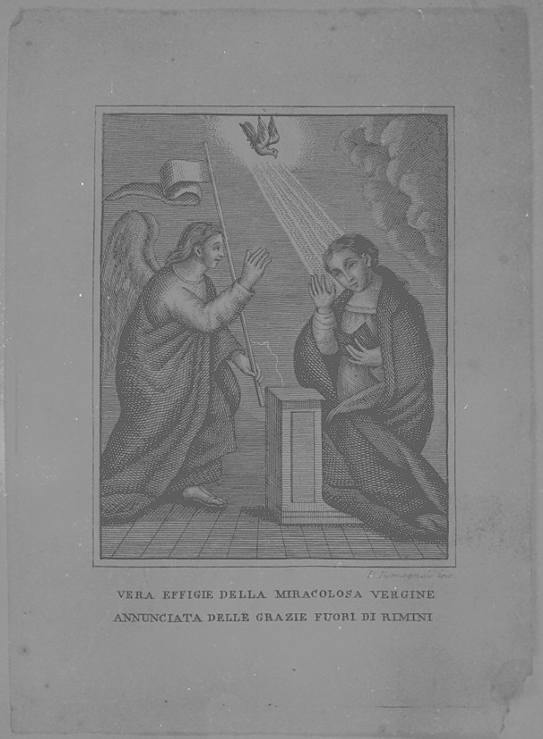 Annunciazione (stampa) di Romagnoli Pietro (prima metà sec. XIX)