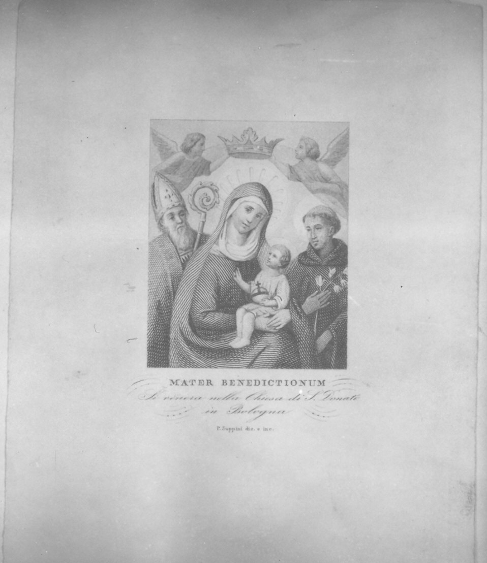Madonna con Bambino e Santi (stampa) di Suppini Pietro (inizio sec. XIX)