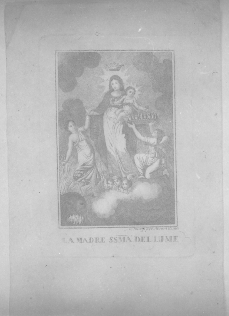 Madonna detta del lume, Madonna con Bambino (stampa) di Savorelli Luigi (inizio sec. XIX)