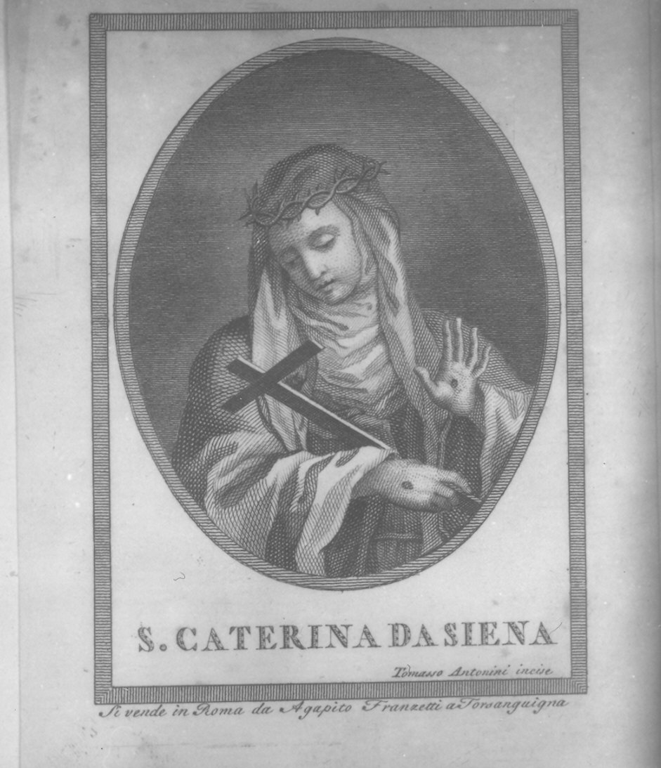 Santa Caterina da Siena (stampa, serie) di Antonini Tommaso (fine sec. XVIII)
