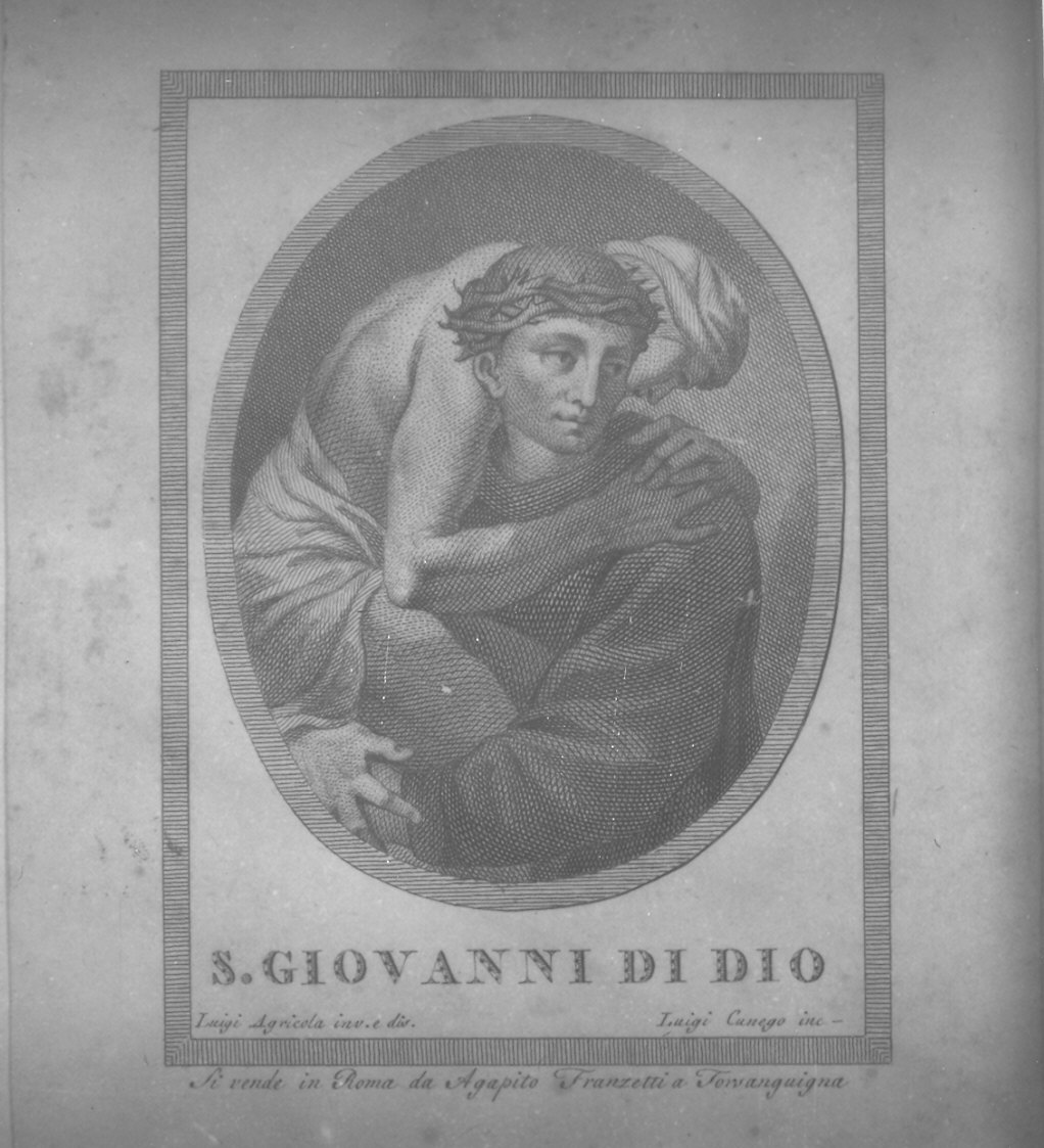 San Giovanni di Dio (stampa, serie) di Cunego Luigi, Agricola Luigi (fine sec. XVIII)