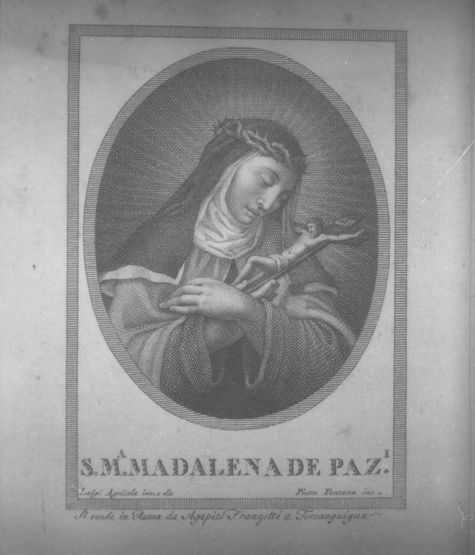 Santa Maria Maddalena dei Pazzi (stampa, serie) di Fontana Pietro, Agricola Luigi (fine sec. XVIII)