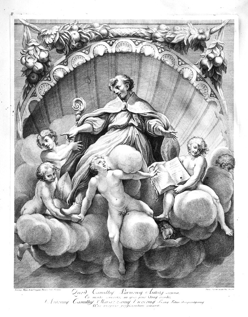 Sant'Ilario (stampa) di Allegri Antonio detto Correggio, Perfetti Pietro (sec. XVIII)
