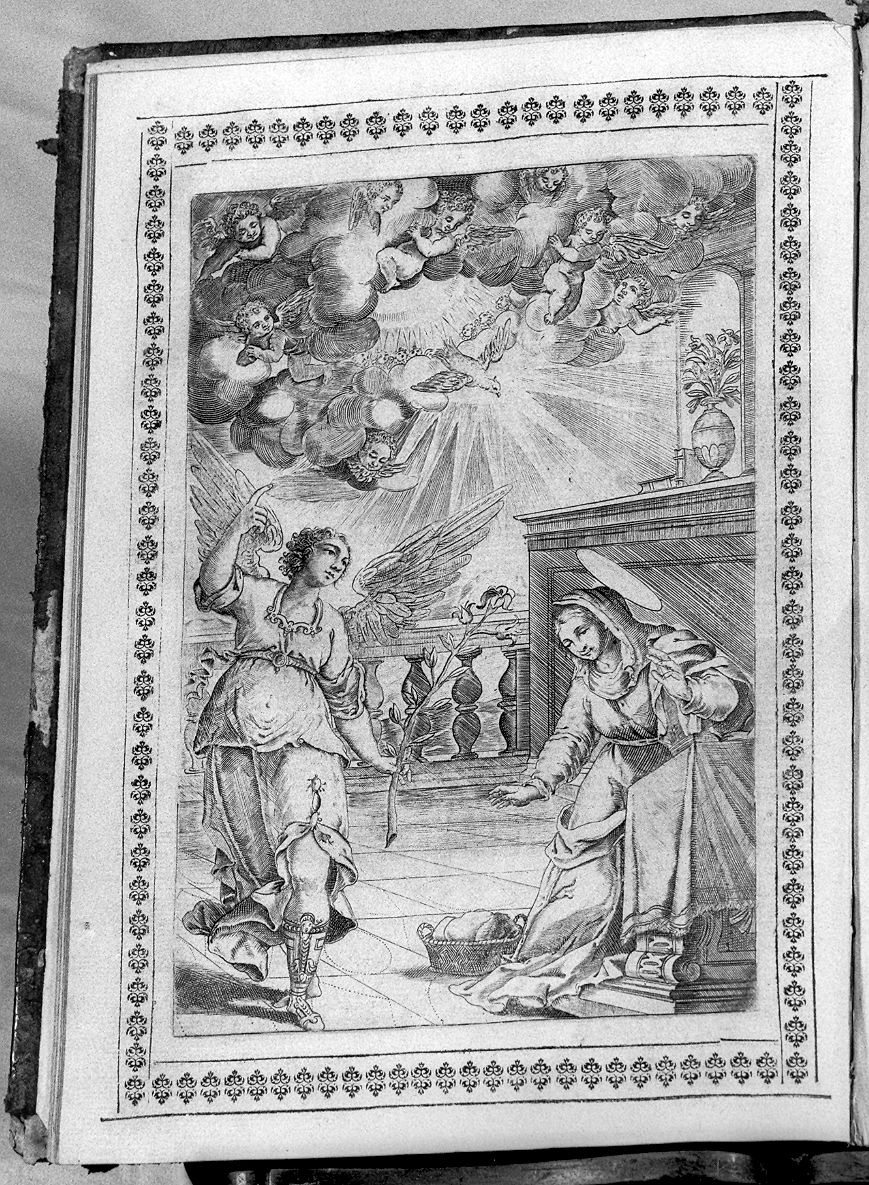 Annunciazione (stampa, elemento d'insieme) - ambito veneto (ultimo quarto sec. XVII)