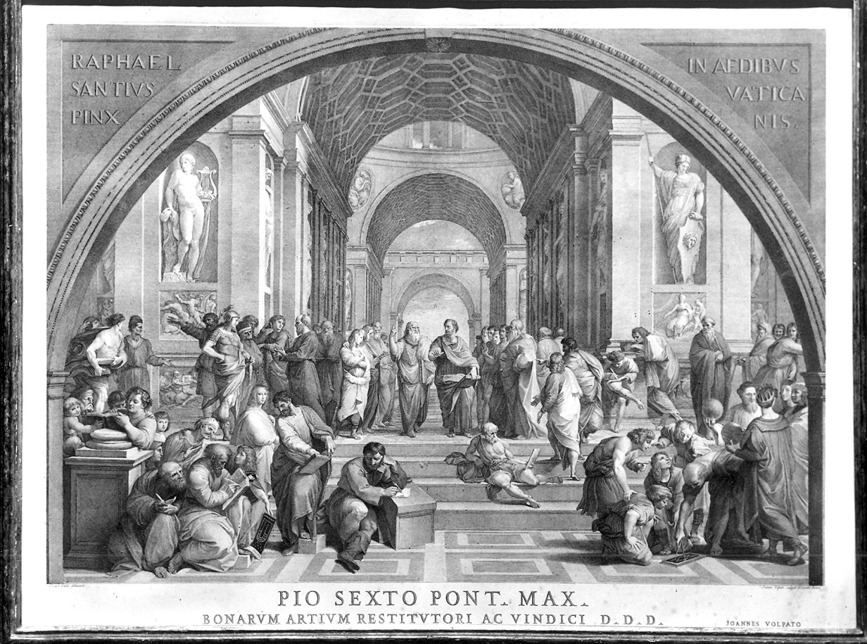 Scuola d'Atene, Scuola d'Atene (stampa) di Sanzio Raffaello, Volpato Giovanni, Cades Giuseppe (sec. XVIII)