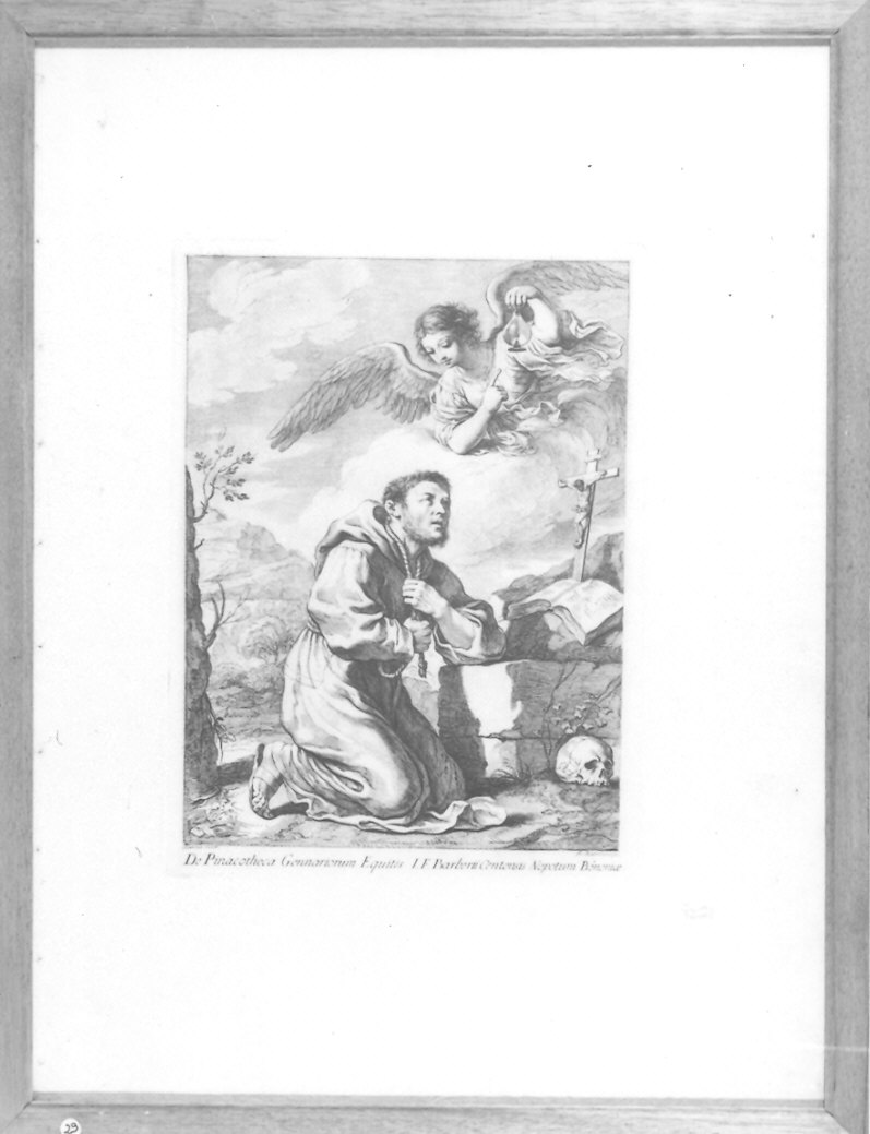 Visione di San Francesco (stampa) di Barbieri Giovanni Francesco detto Guercino, Bertolozzi Francesco (seconda metà sec. XVIII)