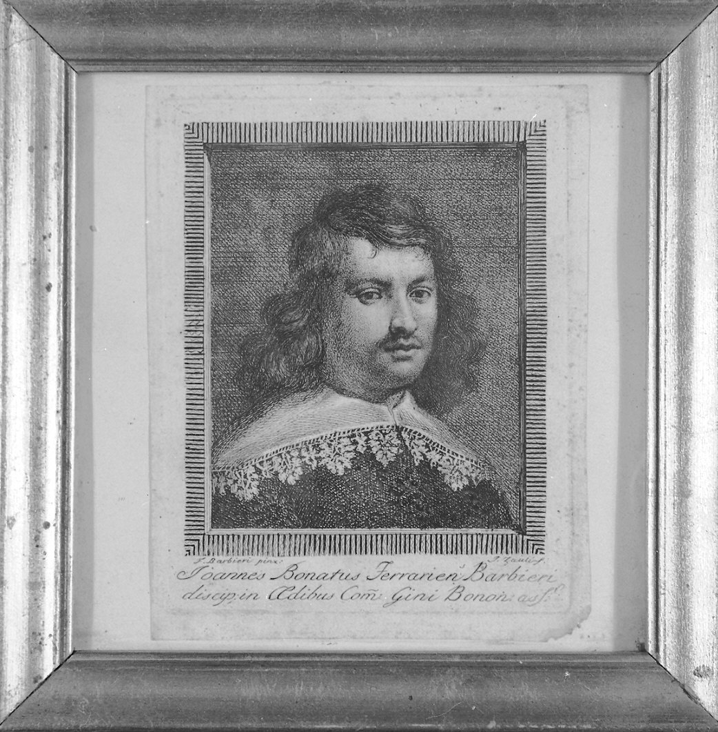 Ritratto di Giovanni Bonatti Ferrarese (stampa) di Zanli Giuseppe, Barbieri Giovanni Francesco detto Guercino (sec. XVIII)