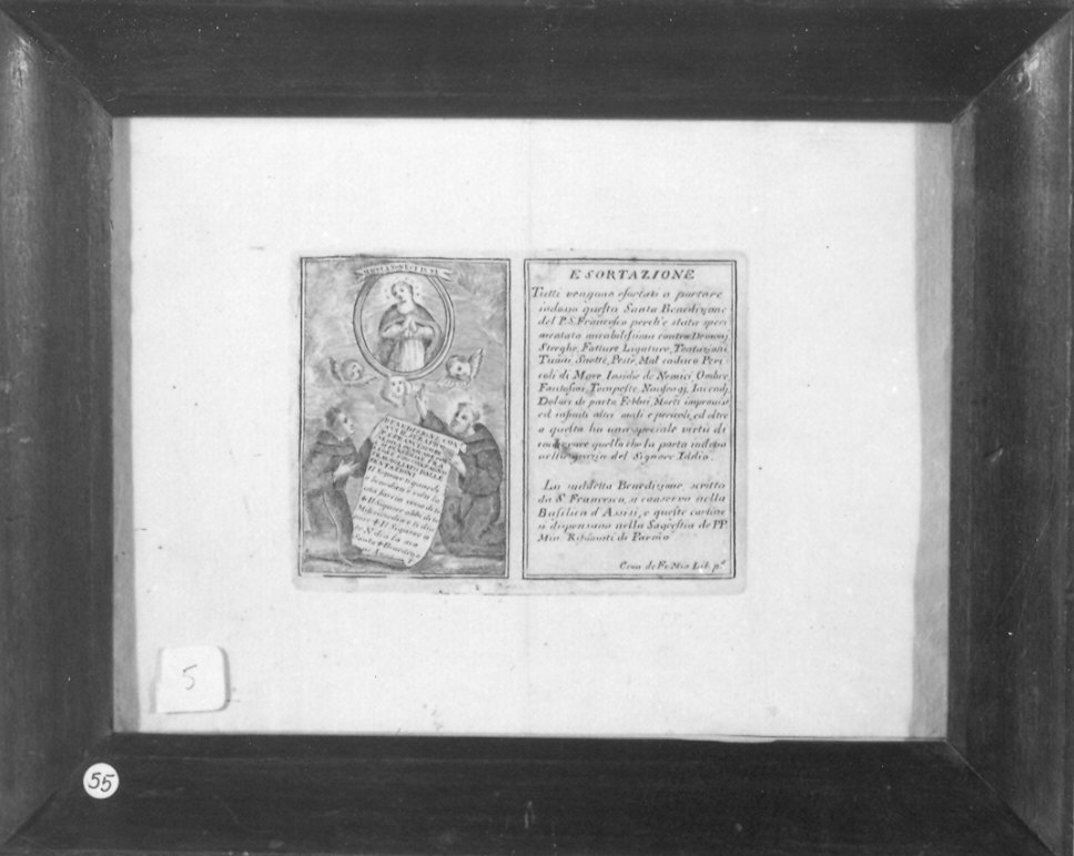 Benedizione di San Francesco (stampa) - ambito emiliano (sec. XVIII)