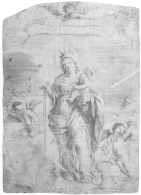 Madonna del Rosario (stampa) di Pasqualini Giovanni Battista (sec. XVII)