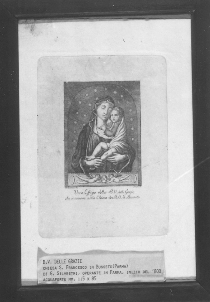 Madonna con Bambino (stampa) di Silvestri Guglielmo, Barbacini G (sec. XIX)