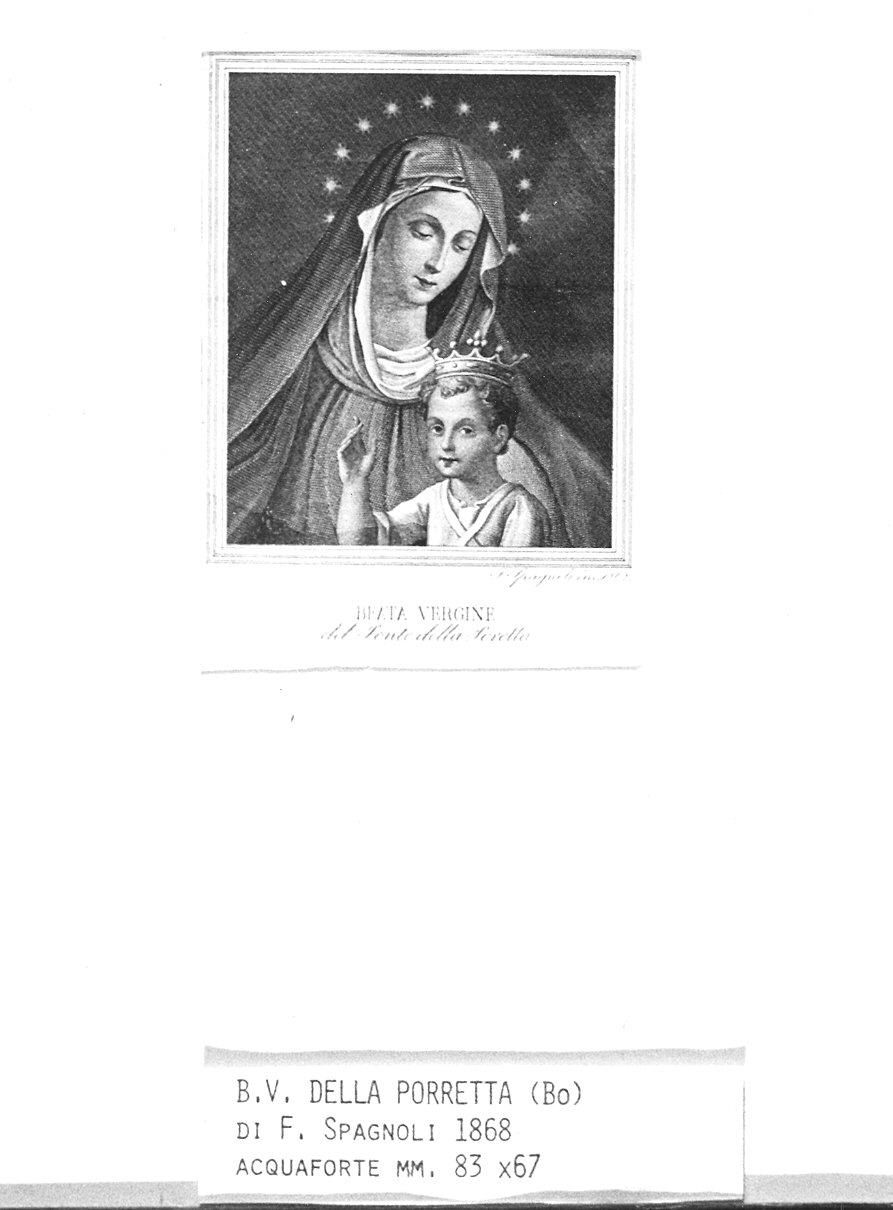 Madonna con Bambino (stampa) di Spagnoli Francesco (sec. XIX)