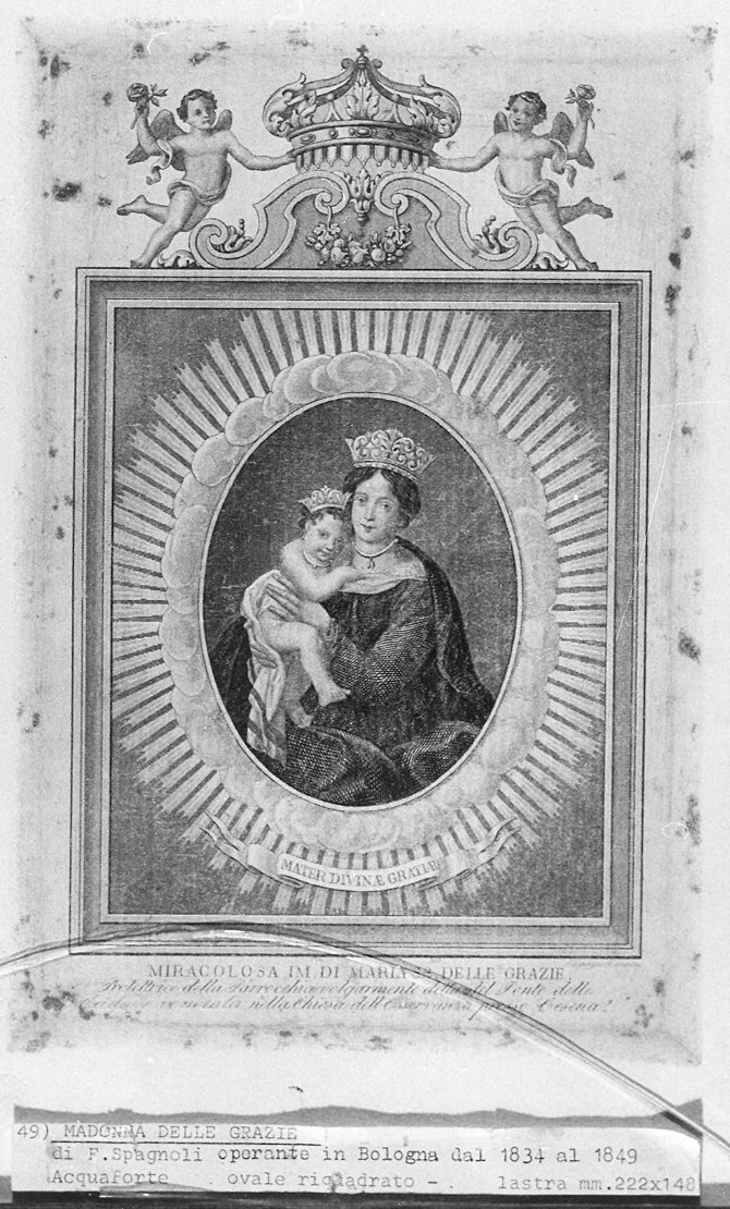 Madonna con Bambino (stampa) di Spagnuoli Francesco (prima metà sec. XIX)
