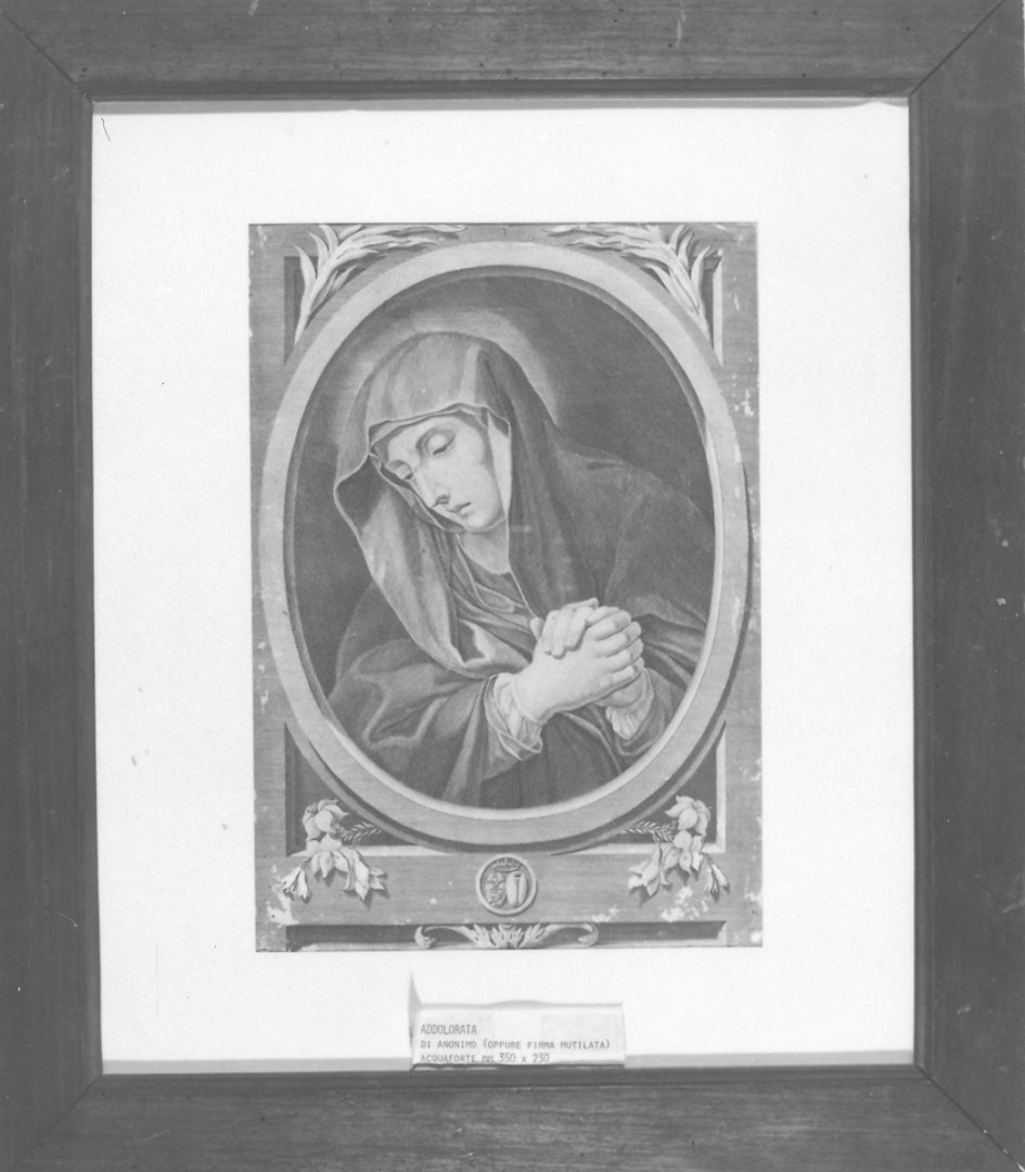 Madonna Addolorata (stampa) di Appiani Andrea (sec. XIX)