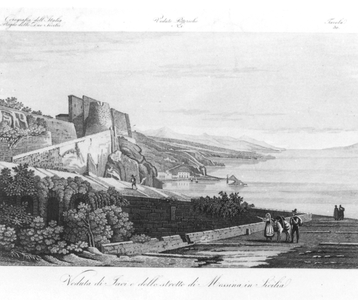 Veduta del Porto di Messina/ Veduta di Faci dello stretto di Messina (stampa, elemento d'insieme) di Maina Giacinto (inizio sec. XIX)