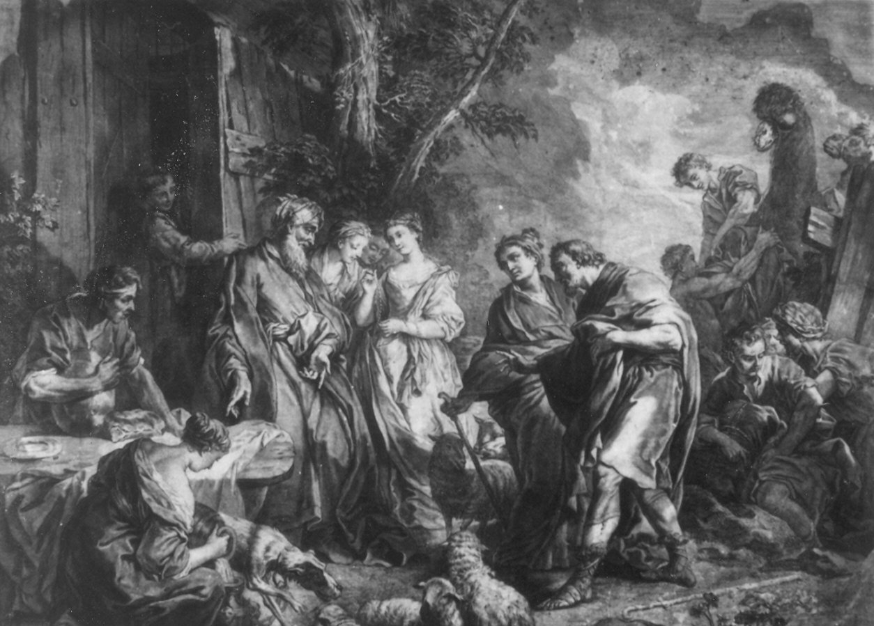 Scena bibblica (stampa) - ambito italiano (inizio sec. XVIII)